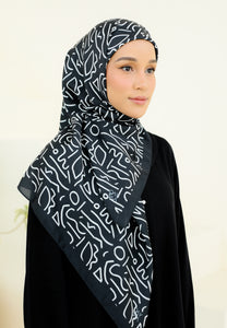 Rylaa Square Hijab (Doodle Black)
