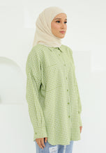 Load image into Gallery viewer, Deena Checkered Top (Apple Green)