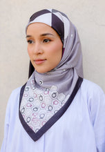 Load image into Gallery viewer, Novaa Printed Square Hijab (Simetri pale purple)