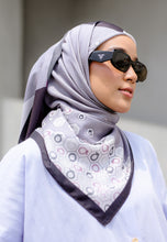 Load image into Gallery viewer, Novaa Printed Square Hijab (Simetri pale purple)