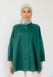 Hessa Linen Top (Emerald Green)