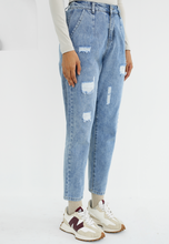 Load image into Gallery viewer, Mom Jeans (Ripped Blue New)