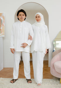 Baju Melayu Orked Men (White)