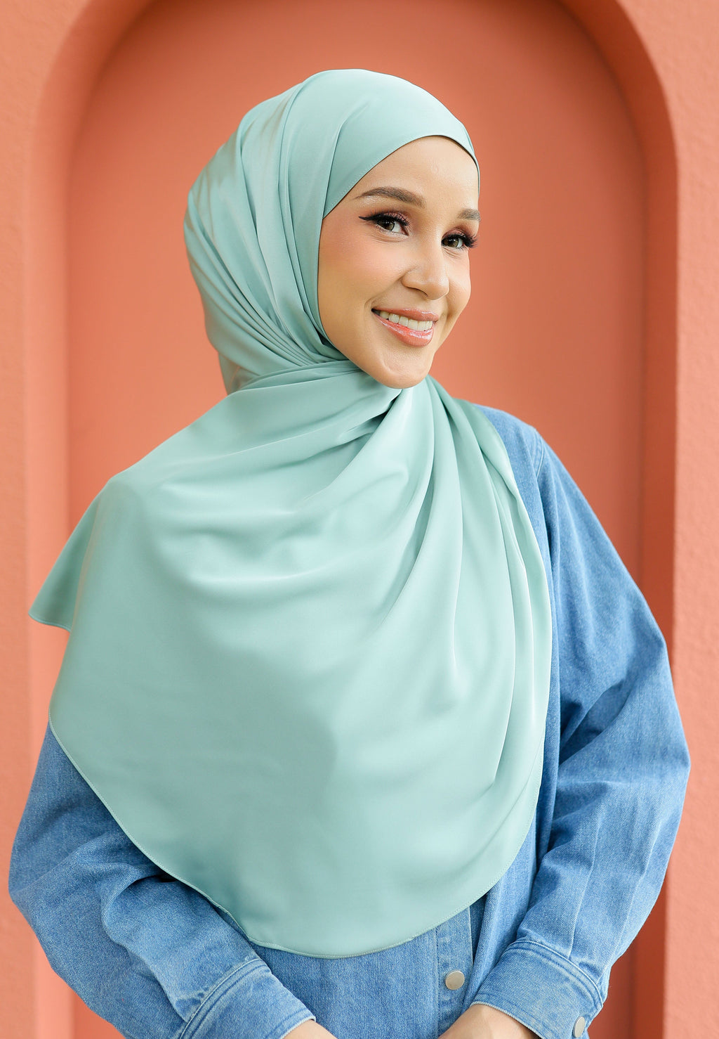 Bayu Halfmoon Satin Shawl