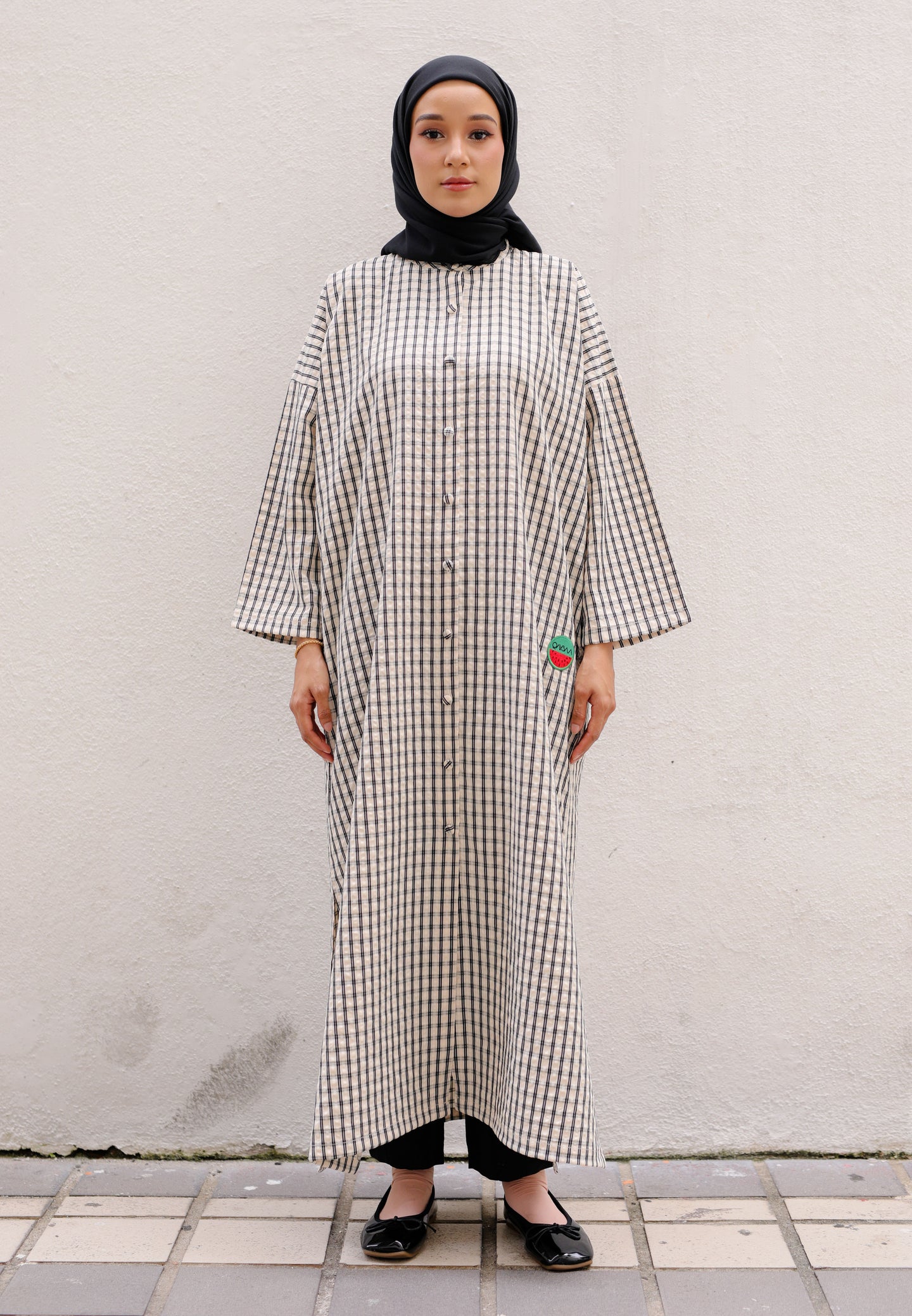 Adwa Checkered Dress (Black)