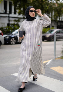 Adwa Checkered Dress (Black)