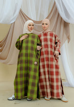 Load image into Gallery viewer, Azra Checkered Caftan (Green)