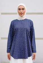 Load image into Gallery viewer, Zulfa Embroidered Top (Navy Blue)