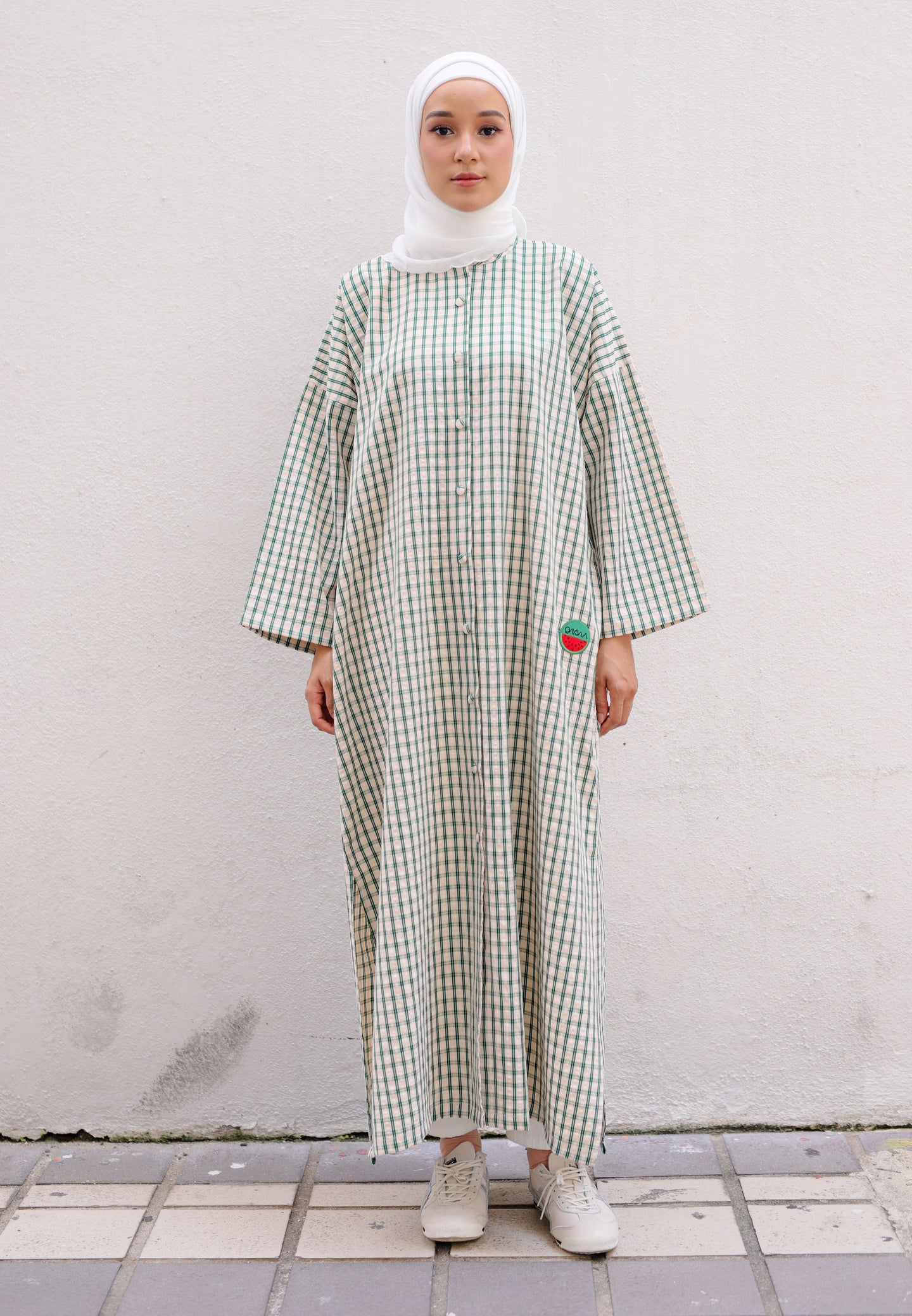 Adwa Checkered Dress (Green)