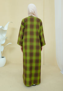 Azra Checkered Caftan (Green)