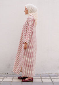 Adwa Checkered Dress (Red)