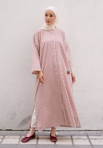 Adwa Checkered Dress (Red)