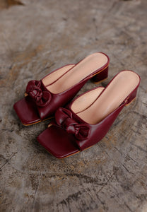 Sofia Bow Heels (Maroon)