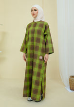 Load image into Gallery viewer, Azra Checkered Caftan (Green)