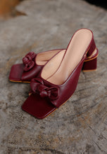 Load image into Gallery viewer, Sofia Bow Heels (Maroon)