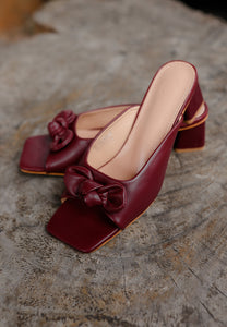 Sofia Bow Heels (Maroon)