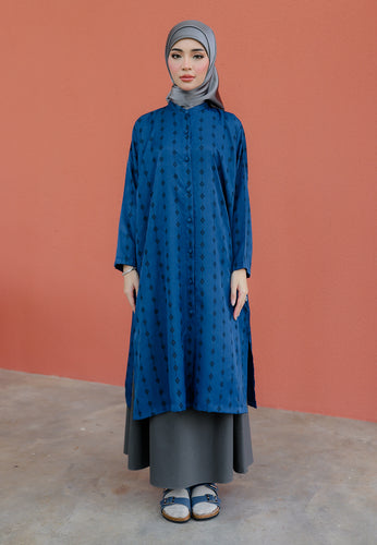 Ibna Printed Tunic (Midnight Blue)