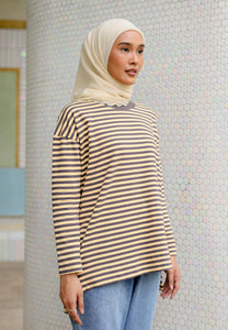 Breezy Stripe T-Shirt (Grey Yellow)