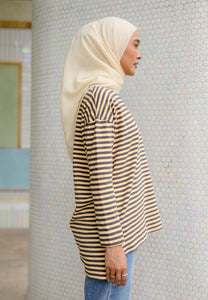 Breezy Stripe T-Shirt (Grey Yellow)