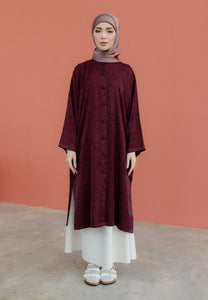 Ibna Printed Tunic (Burgundy)