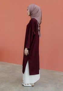 Ibna Printed Tunic (Burgundy)