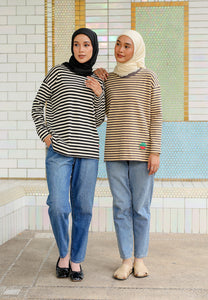 Breezy Stripe T-Shirt (Grey Yellow)