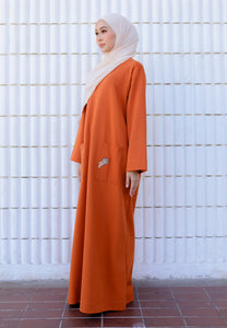 Yumna Shirt Caftan (Burnt Orange)