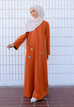 Load image into Gallery viewer, Yumna Shirt Caftan (Burnt Orange)