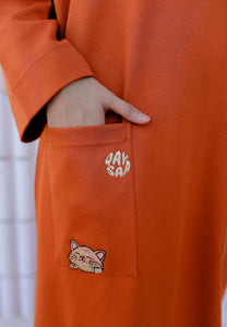 Yumna Shirt Caftan (Burnt Orange)
