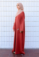 Load image into Gallery viewer, Preorder Yumna Shirt Caftan (Brick Orange Nursing Friendly)