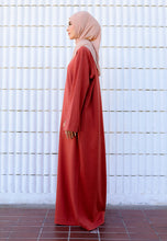 Load image into Gallery viewer, Preorder Yumna Shirt Caftan (Brick Orange Nursing Friendly)