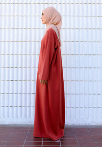 Preorder Yumna Shirt Caftan (Brick Orange Nursing Friendly)
