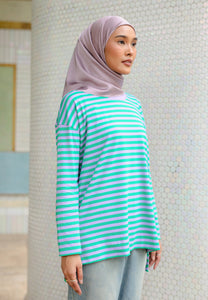 Breezy Stripe T-Shirt (Purple Green)