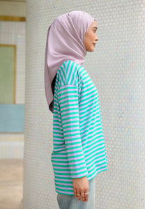 Breezy Stripe T-Shirt (Purple Green)