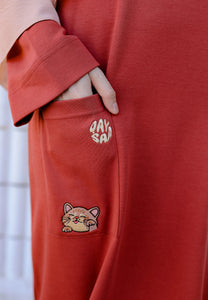 Preorder Yumna Shirt Caftan (Brick Orange Nursing Friendly)