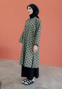 Ibna Printed Tunic (Polka Moss Green)