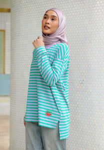 Breezy Stripe T-Shirt (Purple Green)