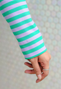 Breezy Stripe T-Shirt (Purple Green)