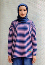 Load image into Gallery viewer, Breezy Stripe T-Shirt (Purple Blue)