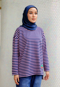 Breezy Stripe T-Shirt (Purple Blue)