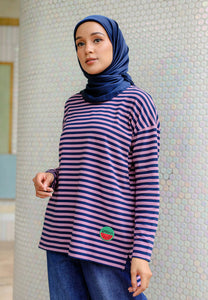 Breezy Stripe T-Shirt (Purple Blue)