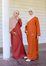 Load image into Gallery viewer, Preorder Yumna Shirt Caftan (Brick Orange Nursing Friendly)