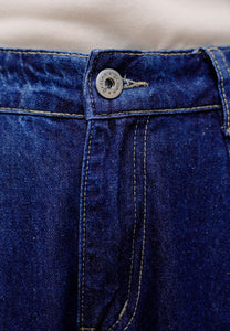 Mom Jeans (Washed Dark Blue)