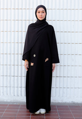 Yumna Shirt Caftan (Black)