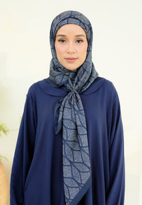 Rylaa Square Hijab (Leaf Dark Blue)