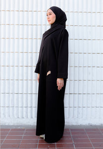 Preorder Yumna Shirt Caftan (Black Nursing Friendly)