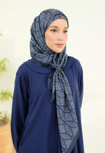 Load image into Gallery viewer, Rylaa Square Hijab (Leaf Dark Blue)