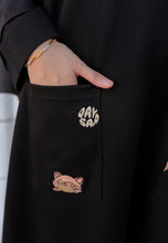 Load image into Gallery viewer, Preorder Yumna Shirt Caftan (Black Nursing Friendly)