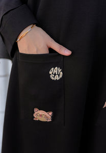 Preorder Yumna Shirt Caftan (Black Nursing Friendly)