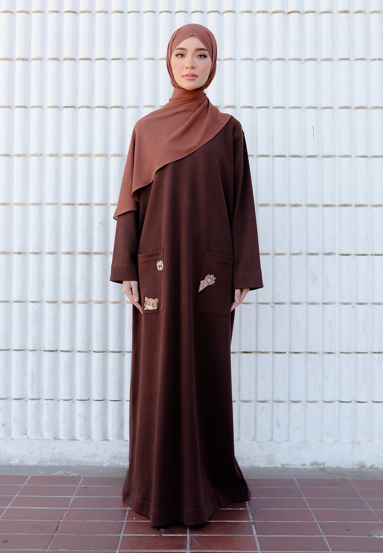 Preorder Yumna Shirt Caftan (Dark Choco Nursing Friendly)